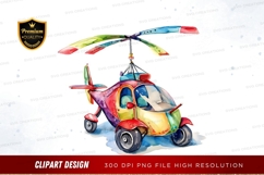 Colorful helicopter clipart png Product Image 1