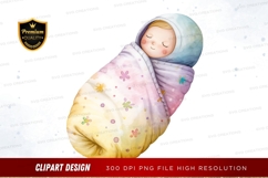 Sleeping baby clipart png Product Image 1