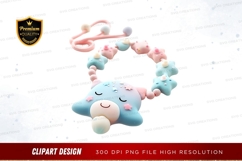 Whimsical starfish necklace clipart png Product Image 1