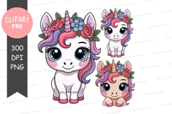 Adorable unicorn clipart png Product Image 1
