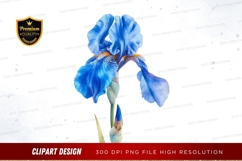 Blue iris flower clipart png Product Image 1