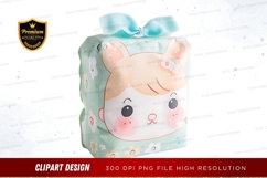 Adorable gift bag with llama clipart png Product Image 1