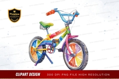 Colorful children's bike clipart png Product Image 1