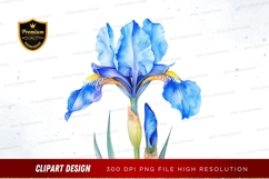 Blue iris flower clipart png Product Image 1