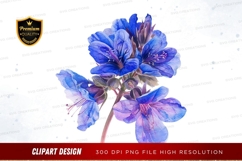 Blue and purple flowers clipart png Product Image 1