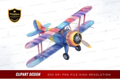 Colorful vintage biplane Product Image 1