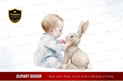 Baby and bunny clipart png Product Image 1