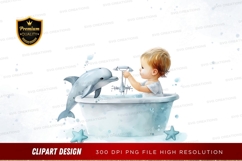 Baby and dolphin bath time Product Image 1