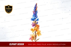 Colorful flower stem clipart png Product Image 1