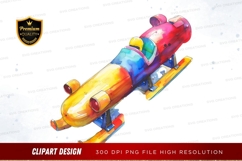 Colorful sled clipart png Product Image 1