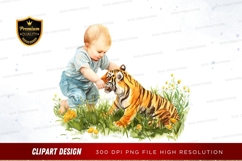 Baby and tiger clipart png Product Image 1
