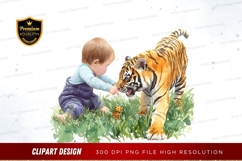 Baby and tiger clipart png Product Image 1