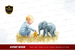 Baby and elephant clipart png Product Image 1