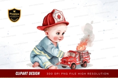 Baby firefighter clipart png Product Image 1