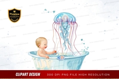 Baby and jellyfish bath time Product Image 1