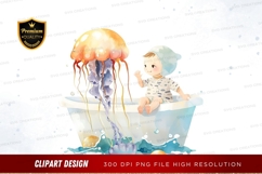 Baby's bath time with jellyfish Product Image 1