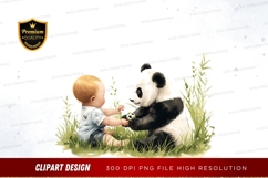 Baby and panda clipart png Product Image 1
