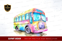 Colorful school bus clipart png Product Image 1