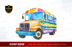 Colorful school bus clipart png Product Image 1
