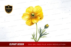 Yellow flower clipart png Product Image 1
