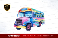 Colorful school bus clipart png Product Image 1