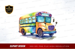 Colorful school bus clipart png Product Image 1