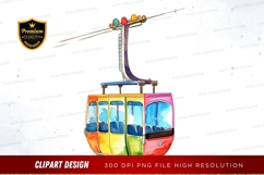 Colorful cable car clipart png Product Image 1