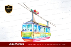 Colorful cable car clipart png Product Image 1