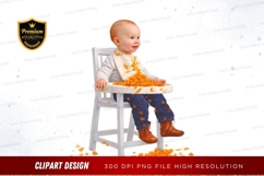 Messy baby eating clipart png Product Image 1