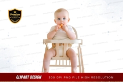 Baby eating in high chair clipart png Product Image 1