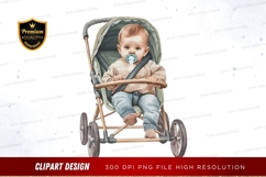 Baby in stroller clipart png Product Image 1