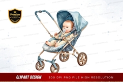 Baby in a stroller clipart png Product Image 1