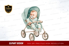 Baby in stroller clipart png Product Image 1