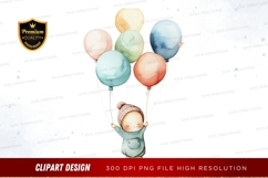 Child holding balloons clipart png Product Image 1