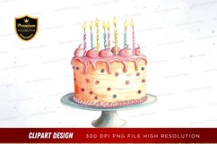 Beautiful birthday cake with candles Product Image 1