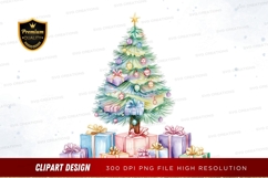 Christmas tree with gifts clipart png Product Image 1