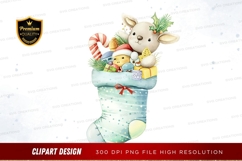 Christmas stocking with toys and treats clipart png Product Image 1