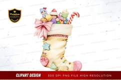 Christmas stocking with toys and treats clipart png Product Image 1