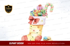 Christmas stocking with gifts clipart png Product Image 1