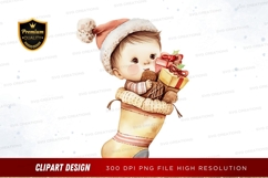 Christmas baby in stocking clipart png Product Image 1