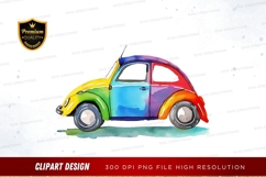Colorful vw beetle clipart png Product Image 1