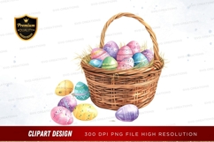 Easter basket with colorful eggs Product Image 1