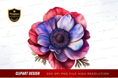 Vibrant anemone flower clipart png Product Image 1