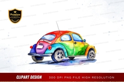 Colorful vw beetle clipart png Product Image 1