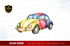 Colorful vintage car clipart png Product Image 1
