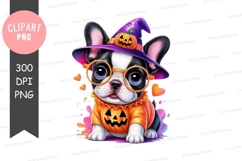 Halloween french bulldog clipart png Product Image 1
