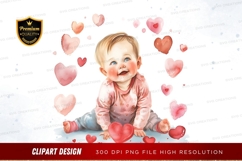 Baby with hearts clipart png Product Image 1