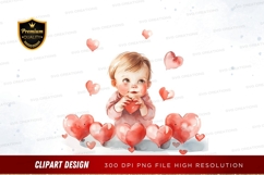 Baby with hearts clipart png Product Image 1