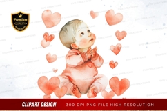 Baby with hearts clipart png Product Image 1