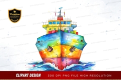 Colorful ship clipart png Product Image 1